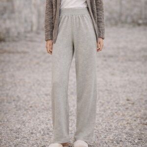 Soft Surroundings Tan Sweater Wider Leg Knit Pants Size PS
